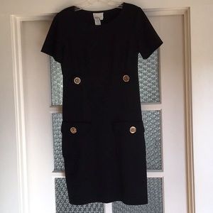 Donna Morgan Short Sleeve Black Dress